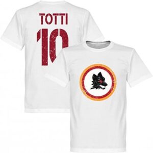 ROMA VINTAGE CREST WITH TOTTI 10 TEAM T-SHIRT WHITE