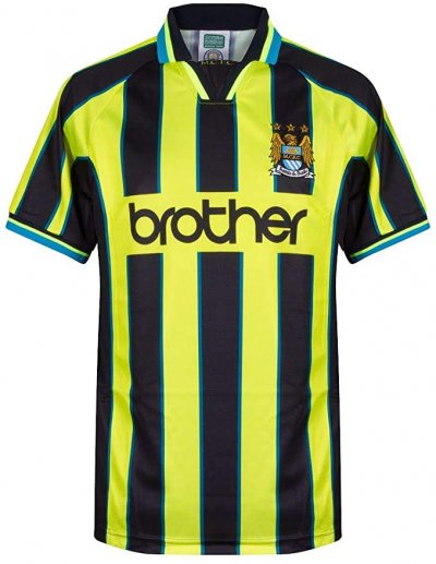 Score Draw Man City Wembley Play-Off Retro Shirt 1998-1999